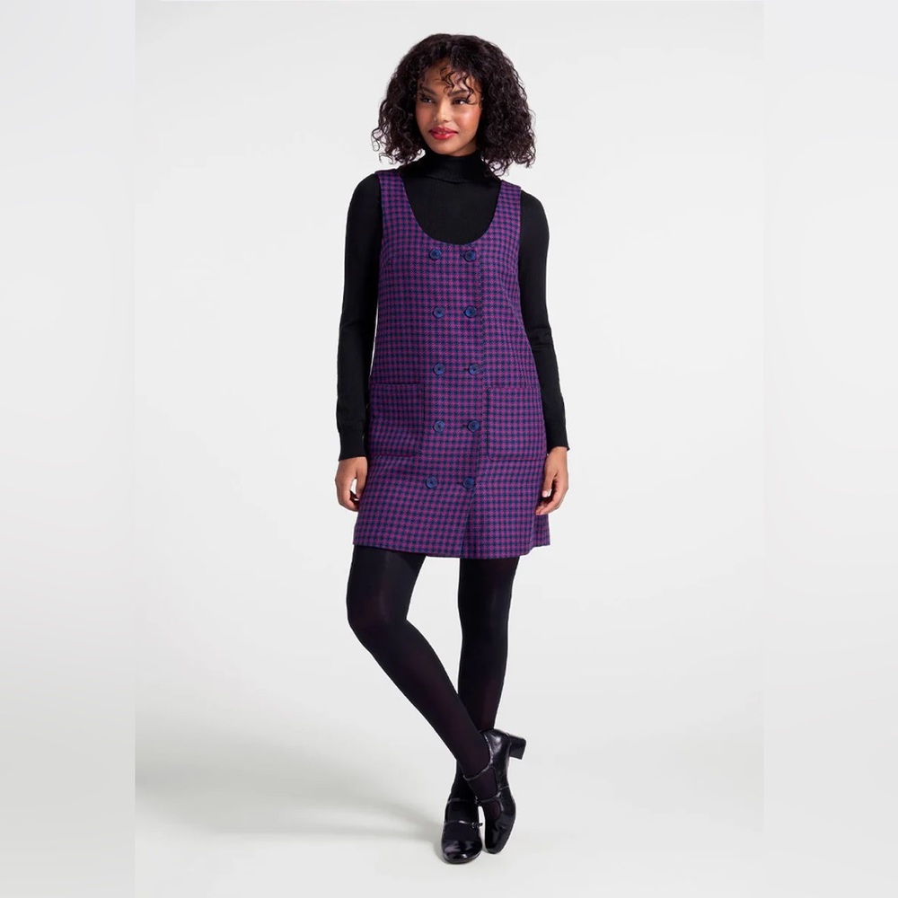 Purple and Black Checkered Dress - ModCloth
